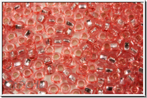 PR-11-78191, PRECIOSA Rocailles, 11/0, crystal, trans., solgel salmon-2, silver-ld., 20g