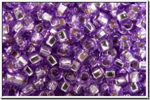 PR-11-78123, PRECIOSA Rocailles, 11/0, crystal, trans., solgel lilac-2, silver-ld., 20g