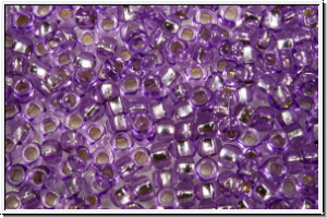 PR-11-78123, PRECIOSA Rocailles, 11/0, crystal, trans., solgel lilac-2, silver-ld., 20g