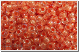 PR-11-58589, PRECIOSA Rocailles, 11/0, crystal, trans., peach-ld., AB, 20g