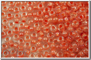 PR-11-58589, PRECIOSA Rocailles, 11/0, crystal, trans., peach-ld., AB, 20g