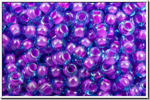 PR-11-61016, PRECIOSA Rocailles, 11/0, aqua, trans., pink-ld., luster, 20g