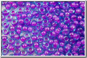 PR-11-61016, PRECIOSA Rocailles, 11/0, aqua, trans., pink-ld., luster, 20g