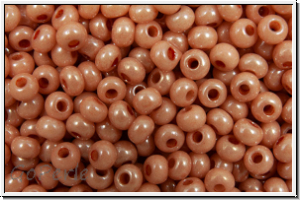 PR-11-07631, PRECIOSA Rocailles, 11/0, white, op., terra rose, luster, 20g