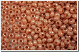 PR-11-07631, PRECIOSA Rocailles, 11/0, white, op., terra rose, luster, 20g