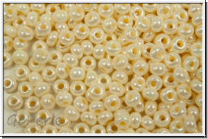 PR-11-46113, PRECIOSA Rocailles, 11/0, white, op., champagne luster, 20g
