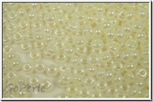 PR-11-47102, PRECIOSA Rocailles, 11/0, white, alabaster, yellow luster, 20g