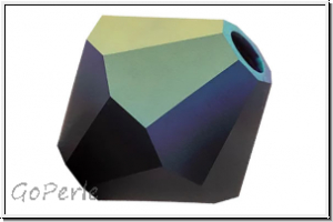 Preciosa Bicone, 4mm, jet, op., matte, AB, 50 Stk.
