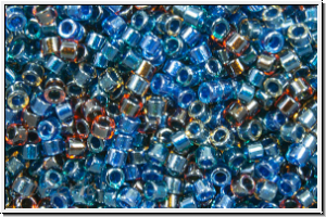 DB0992, MIYUKI Delica, 11/0, crystal, trans., spkl. blueberry-ld., 5g