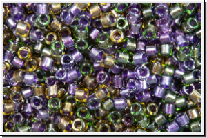DB0991, MIYUKI Delica, 11/0, crystal, trans., spkl. lavender field-ld., 5g