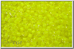 PR-11-08786, PRECIOSA Rocailles, 11/0, crystal, trans., neon yellow-ld., 20g