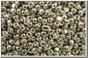 Tschech. Charlotten, 13/0, crystal, trans., nickel plated, 1g (Kleine Menge!)