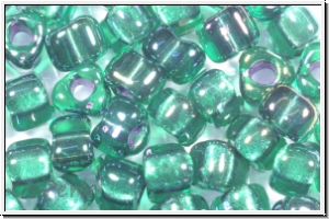 TR-05-1812, MIYUKI Triangles, 05/0, med. green, trans., dk.green-ld., AB, 10g