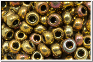 RR-06-0462, MIYUKI Rocailles, 06/0, gold, met., iris., 10g