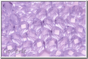 Bhm. Glasschliffperle, feuerpol., 6mm, provence lavender, trans., 25 Stk.