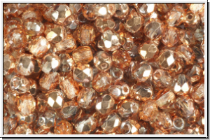 Bhm. Glasschliffperle, feuerpol., 4mm, crystal, trans., half capri gold, 50 Stk.