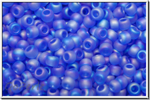 R-11-0178f, TOHO Rocailles, 11/0, sapphire, trans., matte,  AB, 10g