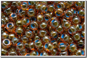 bhm. Rocailles, 09/0, topaz, dk., trans., blue-ld., luster, 10g