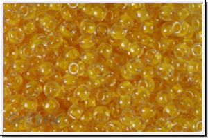 RR-11-0202, MIYUKI Rocailles, 11/0, crystal, trans., golden yellow-ld., 10g
