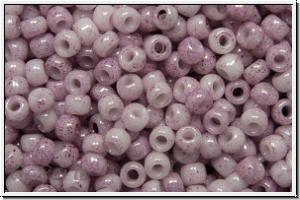 R-11-1200, TOHO Rocailles, 11/0, white, op., pink marbled, 10g