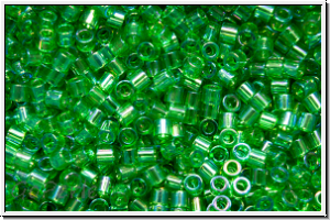 DBS0152, MIYUKI Delicas, 15/0, kelly green, trans., AB, 5g