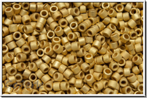 DB0331, MIYUKI Delica, 11/0, gold, bright, met., 24kt plated, matte, 1g (Kleinere Menge!)