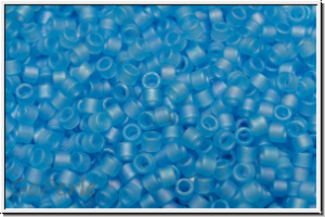 DB0861, MIYUKI Delica, 11/0, aqua, trans., matte, AB, 5g
