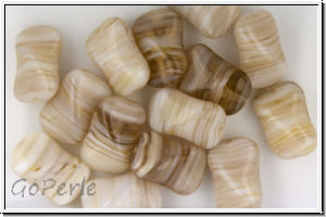 Bhm. Glasperle, Kissen, 15x9x7mm, Marmoroptik, 5 Stk.