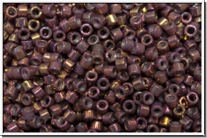 DB1013, MIYUKI Delica, 11/0, teaberry, met., gold luster, iris., 5g