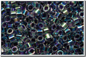 DBM0059, MIYUKI Delica, 10/0, crystal, trans., amethyst-ld., AB, 5g
