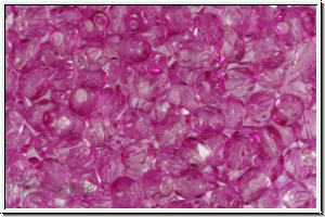 Bhm. Glasschliffperle, feuerpol., 4mm, crystal, trans., pink coating, 50 Stk.