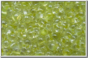 BB-1527, MIYUKI Berry Beads, 4,5x2,5mm, crystal, trans., met. celery-ld., 10g