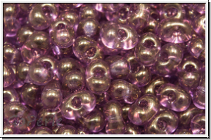 BB-2441, MIYUKI Berry Beads, 4,5x2,5mm, amethyst, trans., gold luster, 10g