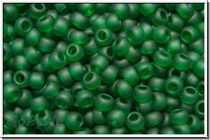 R-11-0939f, TOHO Rocailles, 11/0, emerald, trans., matte, 10g