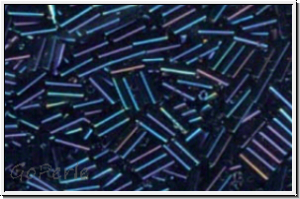 MBU-2-0084, MIYUKI Bugles, Nr. 2 (6mm), blue, met., iris., 10 g
