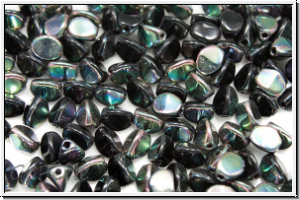 PB-23980-29121, Pinch Beads, 5x3mm, black, op., copper luster, 65 Stk.