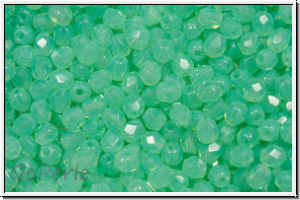 Bhm. Glasschliffperle, feuerpol., 3mm, turquoise, opal, 50 Stk.