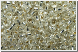 RR-11-0001, MIYUKI Rocailles, 11/0, crystal, trans., silver-ld., 10g