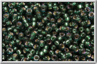 RR-15-1423, MIYUKI Rocailles, 15/0, olivine (dyed), dk., trans., silver-ld., 5g