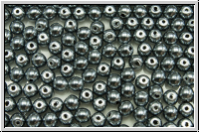 bhm. Glaswachsperlen, 3mm, silver grey, shiny, 50 Stk.