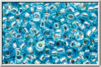 RR-11-1018,  MIYUKI Rocailles, 11/0, aqua, trans., silver-ld., AB, 10g