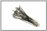 Kettel-/senstifte, 50/0,6mm, hematitefb., Messing, 20 Stk.