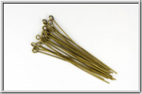 Kettel-/senstifte, 50/0,7mm, antikmessingfb., Messing, 20 Stk.