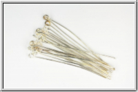 Kettel-/senstifte, 50/0,7mm, silberfb., Messing, 20 Stk.