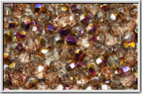 Bhm. Glasschliffperle, feuerpol., 4mm, crystal, trans., half sliperit, 50 Stk.
