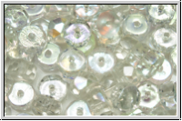 bhm. Schliffperle, Rondell, 3x6mm, crystal, trans., AB, 25 Stk.