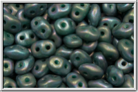 SD-63130-85001, SuperDuo Beads, turquoise, op., nebula, matte, 10g
