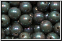 bhm. Glasperle, rund, 8mm, grey, op., nebula, 10 Stk.