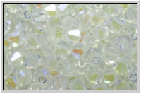 Bhm. Kristallschliffperle, Bicone, 4mm, crystal, trans., full AB, 50 Stk.