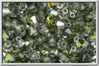 Bhm. Kristallschliffperle, Bicone, 4mm, crystal, trans., half marea, 50 Stk.